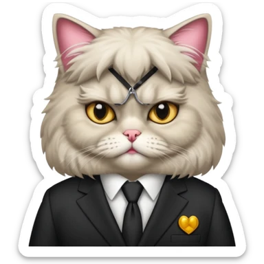 Female Persian cat who is a mob boss  sticker