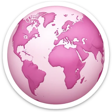 Pink planet earth  sticker
