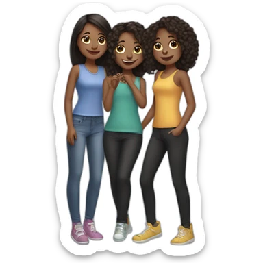3 girl best friends sticker