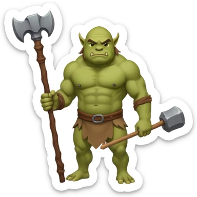 Ogre full body with stick sticker
