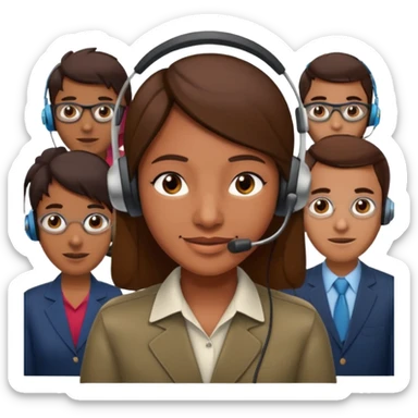 phone scammer in sketchy call center from pakistan with smirk and brown skin sticker