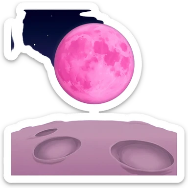 Moon pink sticker