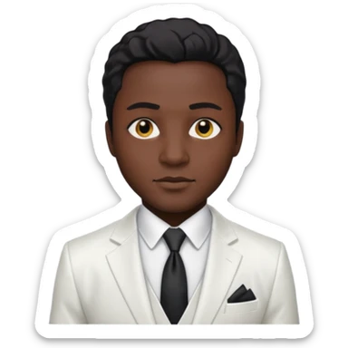 businessman, black skin, black eyes, white suit sticker
