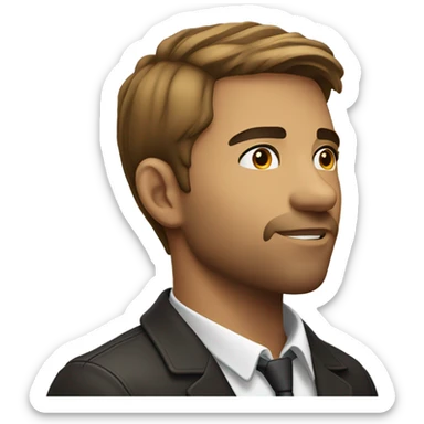 25 year old Man with stubble side profile looking sideways sticker