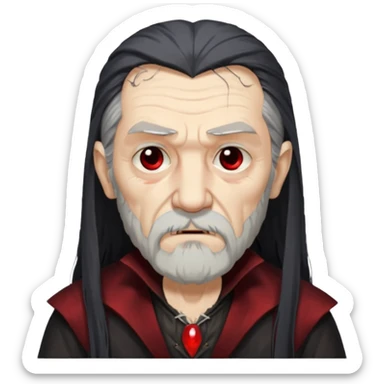 sad face vampire old man long hair with beard half dress
 sticker