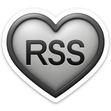 A heart in black nd grey with white mixed, with a word inside as 'RS' in Stylish font with colour white sticker