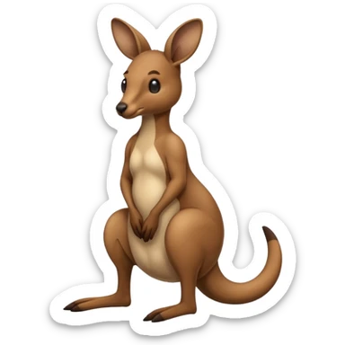 Kangaroo having a poo sticker