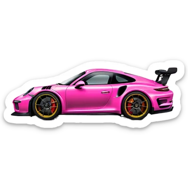 A bright pink Porsche 911 gt 3 rs sticker