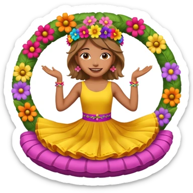 Dancer on the Flower float  sticker