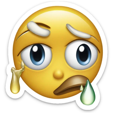 Crying emoji with peace sign and duck lips sticker