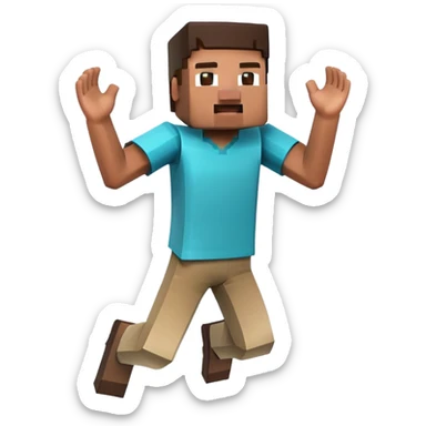Minecraft character jumping with joy sticker