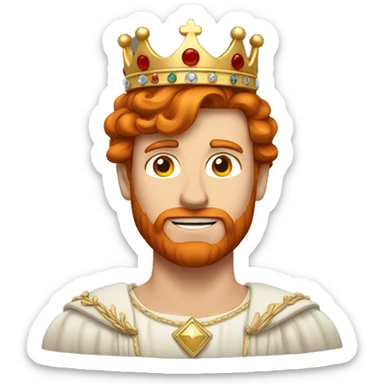 Redheaded man wearing a crown  sticker