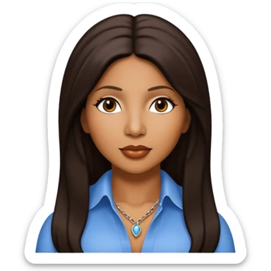 Toni Braxton with dark brown long hair  sticker