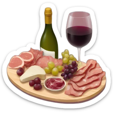 charcuterie board with wine  sticker