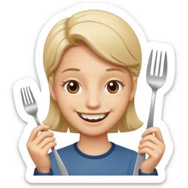 Give me someone eating  sticker