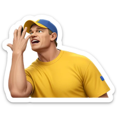 boy in yellow shirt hat sticker