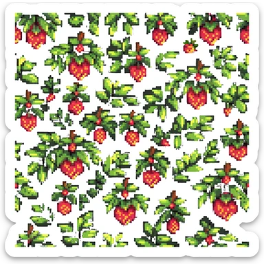berry bush with fruits sticker