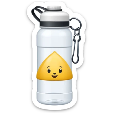 white hiking water bottle canteen with strap sticker