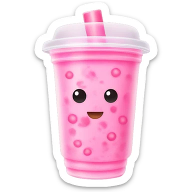 Pink bubble tea  sticker