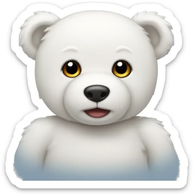 White teddy sticker