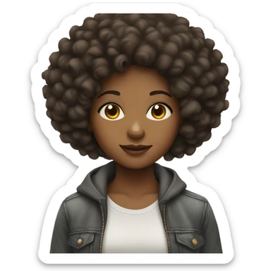 Cute girl with Afro  sticker