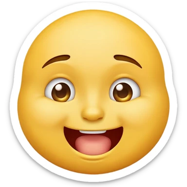 classic yellow face emoji biting a finger with round cheeks sticker