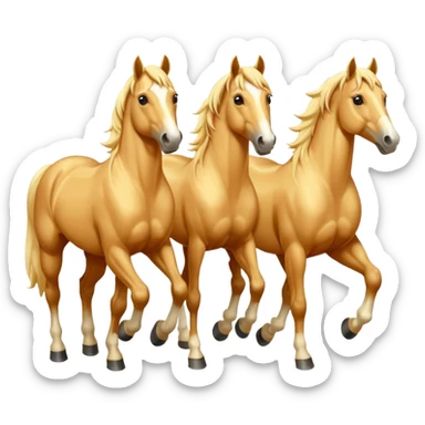 Three palomino horse sticker