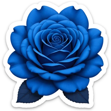 rose shape flower, no stem, now make it a vibrant and bold and darker shade of blue sticker