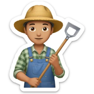 farmer cultivating a field sticker