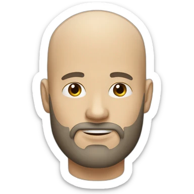 White man whit beard and no hair sticker