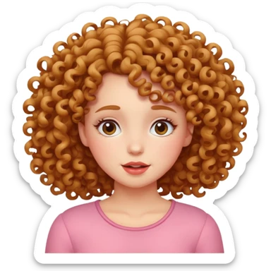 Girl with curly hair falling over in love  sticker