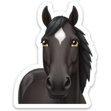 dark bay horse with a white spot on forehead sticker