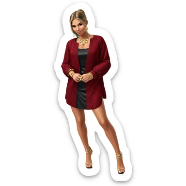 girl in dress with jewelry sticker