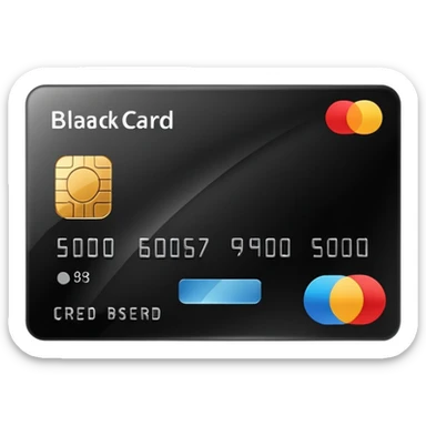 black credit card, no text, no numbers sticker