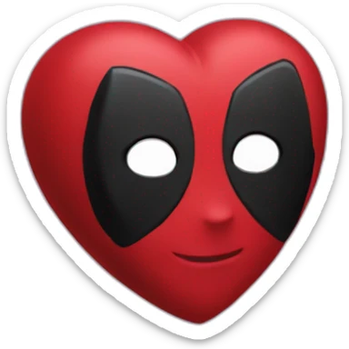 deadpool with heart sticker