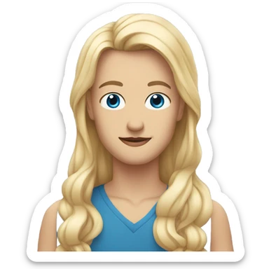 Man with blue eyes, short black hair and a moustache and woman with long blonde hair sticker