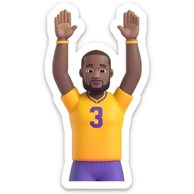 LeBron James emoji, celebrating with arms raised sticker