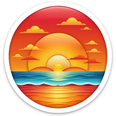 ocean sunset horizon sticker