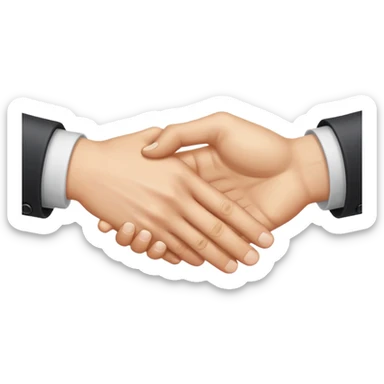 two white hands in a secret handshake sticker