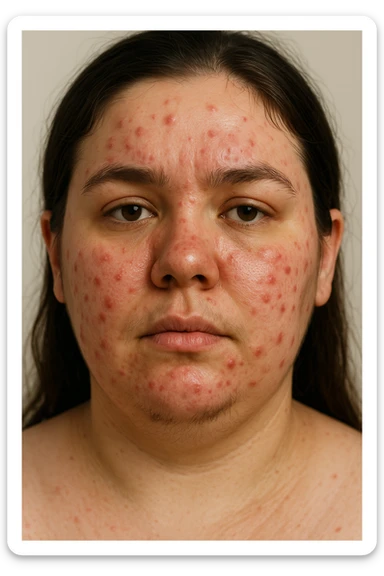 Acne gonfiore e peli per pcos donna immagine reale sticker