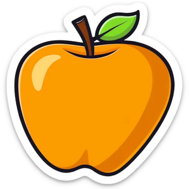 amber colored apple sticker