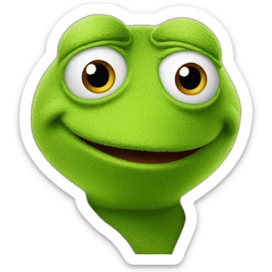 Confused Kermit the frog with a question mark above his head sticker