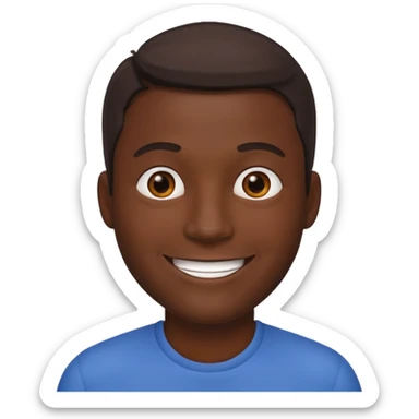 1 adult male dark skin , sticker