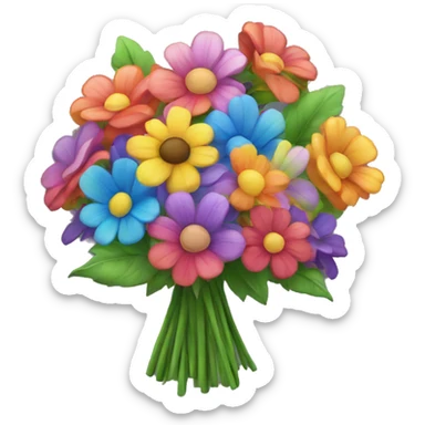 rainbow flower bouquet  sticker