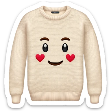 white knitted vintage sweater sticker