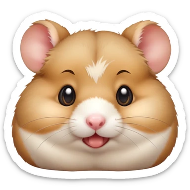 cute hamster with grimacing expression and stuffed cheeks sticker