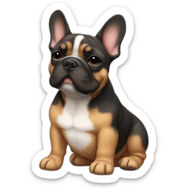 Sleeping Light Brown and black French bulldog sticker