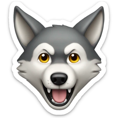 wolf that looks like a flying superhero sticker