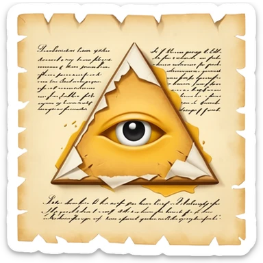 illuminati Paper contract with bite marks tearing through the signature field sticker