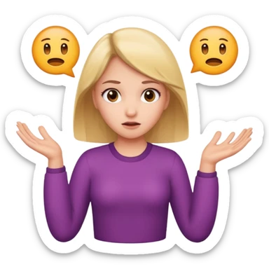 Girl shrugging with a 6 in one hand and a 7 in the other  sticker